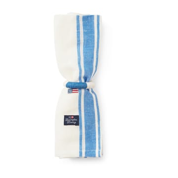 Serwetka płócienna Linen Cotton Side Stripes 50x50 cm - Niebieski-biały - Lexington