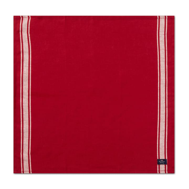 Serwetka Side Striped Cotton Linen 50x50 cm - Czerwony-biały - Lexington