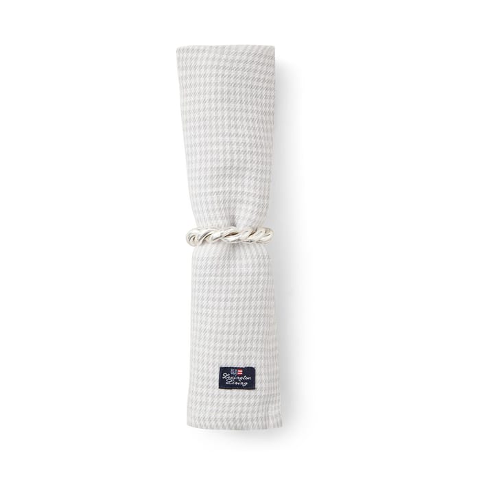 Serwetka tekstylna Pepita Check Cotton Linen 50x50 cm, White-light gray Lexington