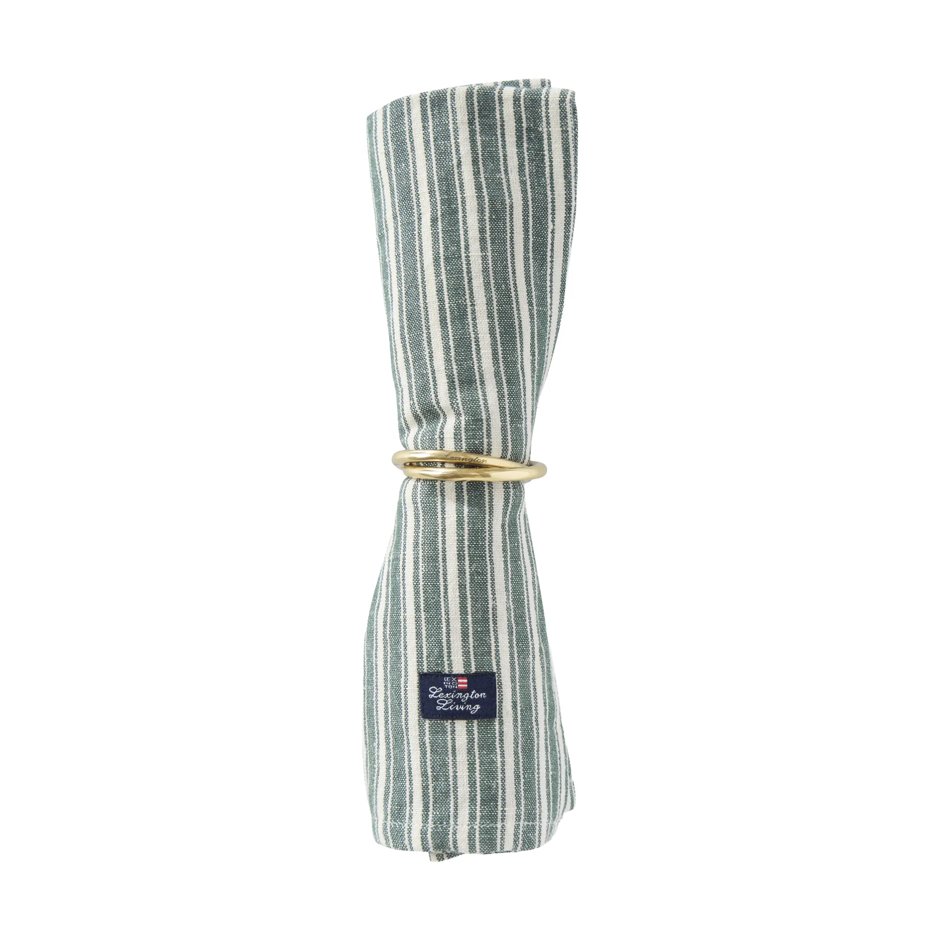 Serwetki lniane Striped, Green-light beige, 50x50 cm Lexington