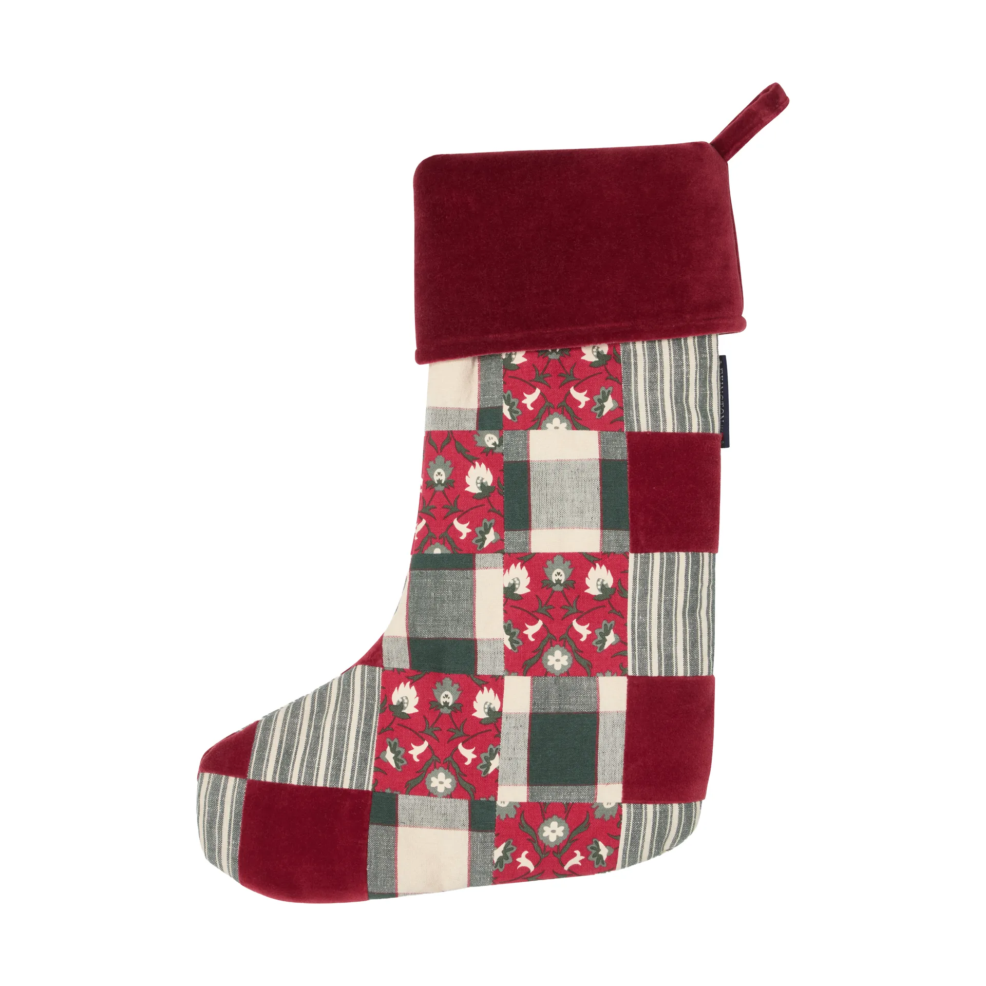 Skarpeta świąteczna Lexington patchwork, Red-multi, 45 cm Lexington