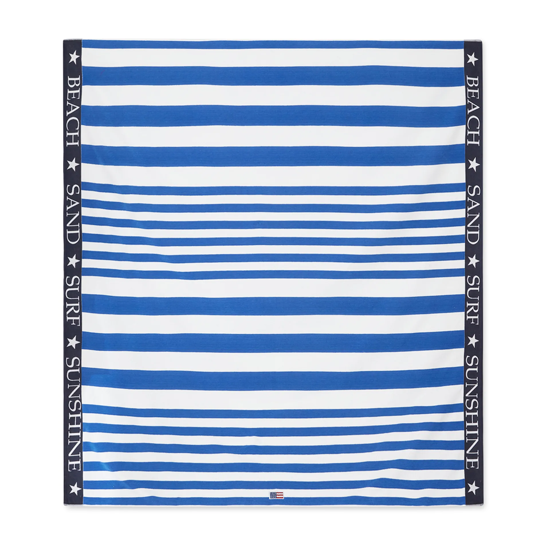 Striped Family ręcznik plażowy 200x180 cm, Niebieski-biały Lexington