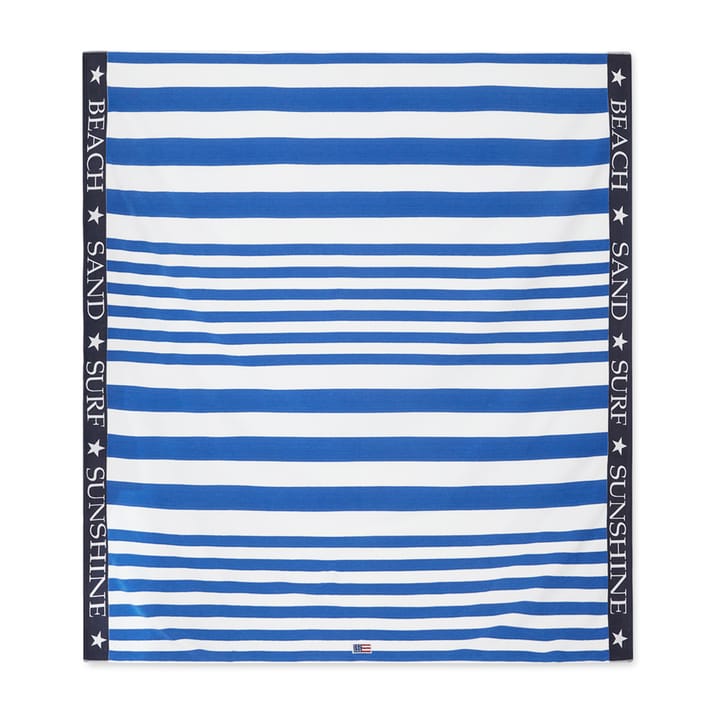 Striped Family ręcznik plażowy 200x180 cm - Niebieski-biały - Lexington