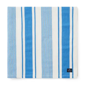 Striped Linen Cotton obrus 150x250 cm - Niebieski-biały - Lexington