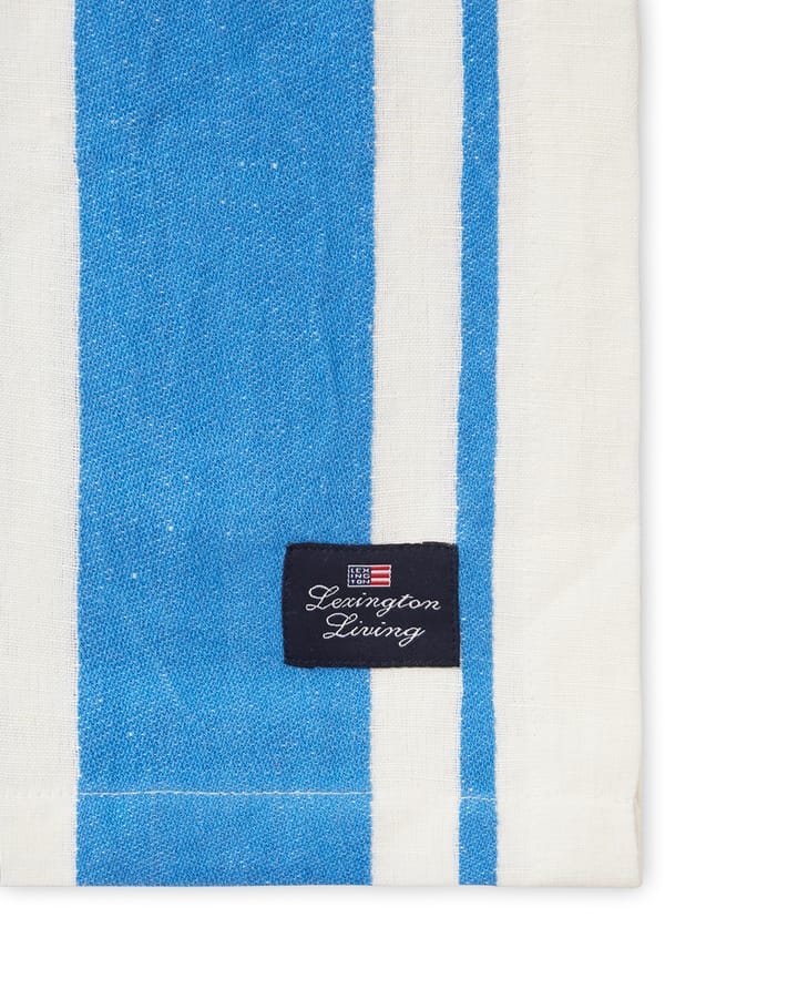 Striped Linen Cotton obrus 150x250 cm, Niebieski-biały Lexington