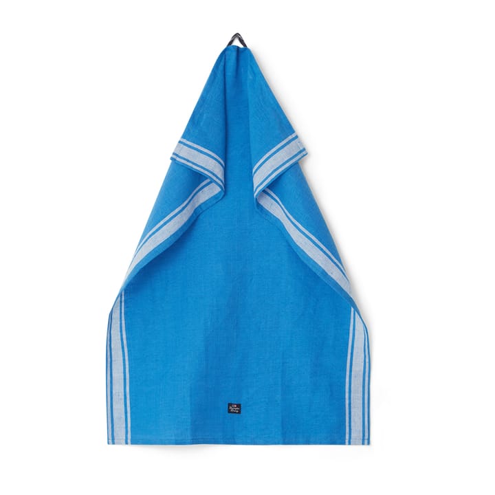 Striped Linen Cotton ręcznik kuchenny 50x70 cm - Niebieski-biały - Lexington
