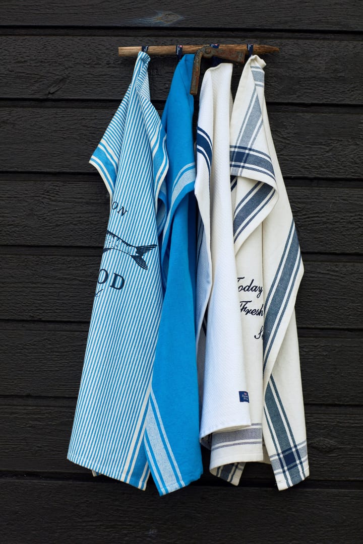 Striped Linen Cotton ręcznik kuchenny 50x70 cm, Niebieski-biały Lexington