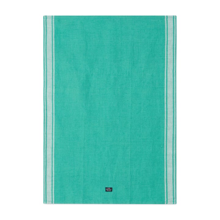 Striped Linen Cotton ręcznik kuchenny 50x70 cm - Zielony-biały - Lexington