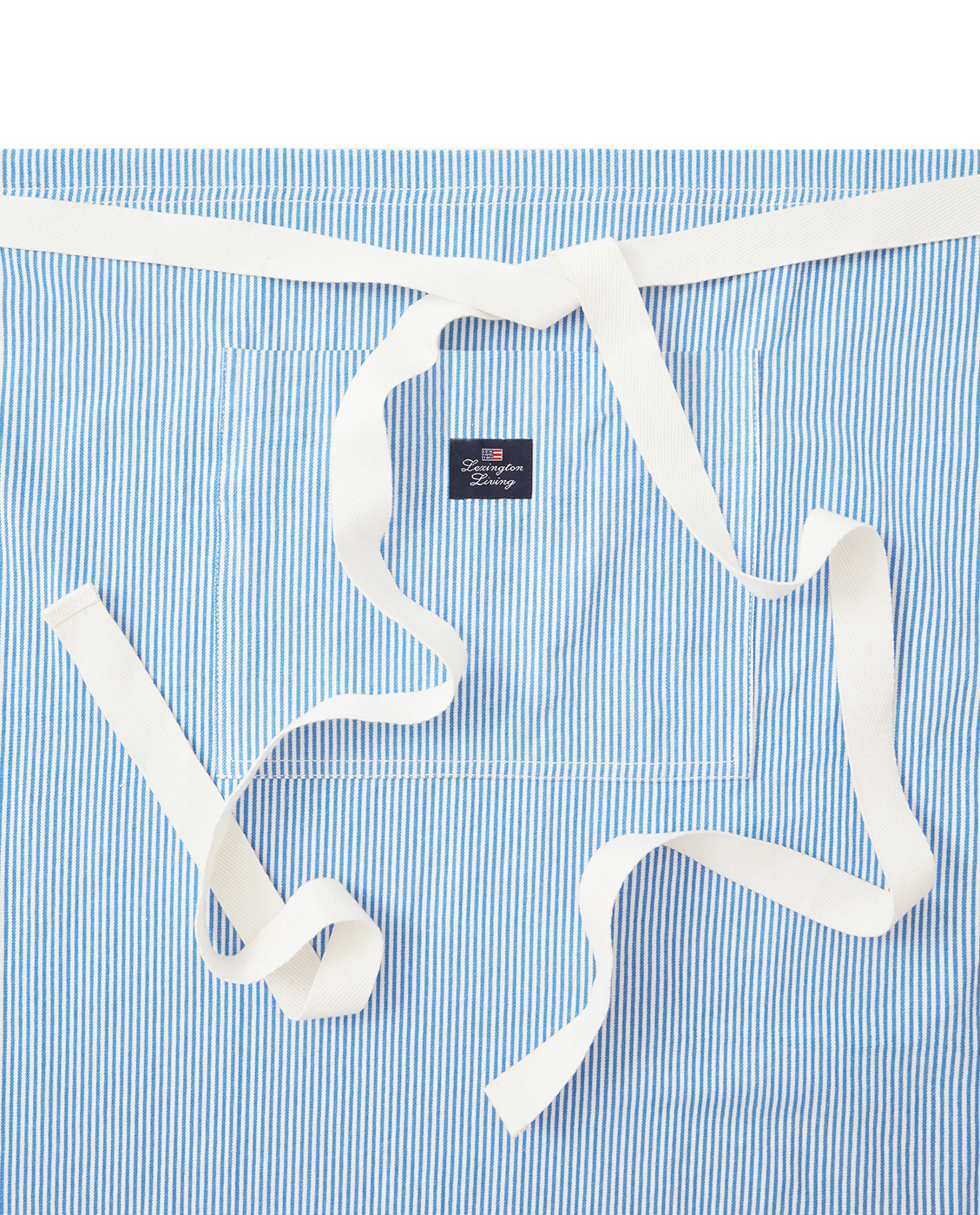 Striped Oxford BBQ fartuch 85x80 cm, Niebieski-biały Lexington