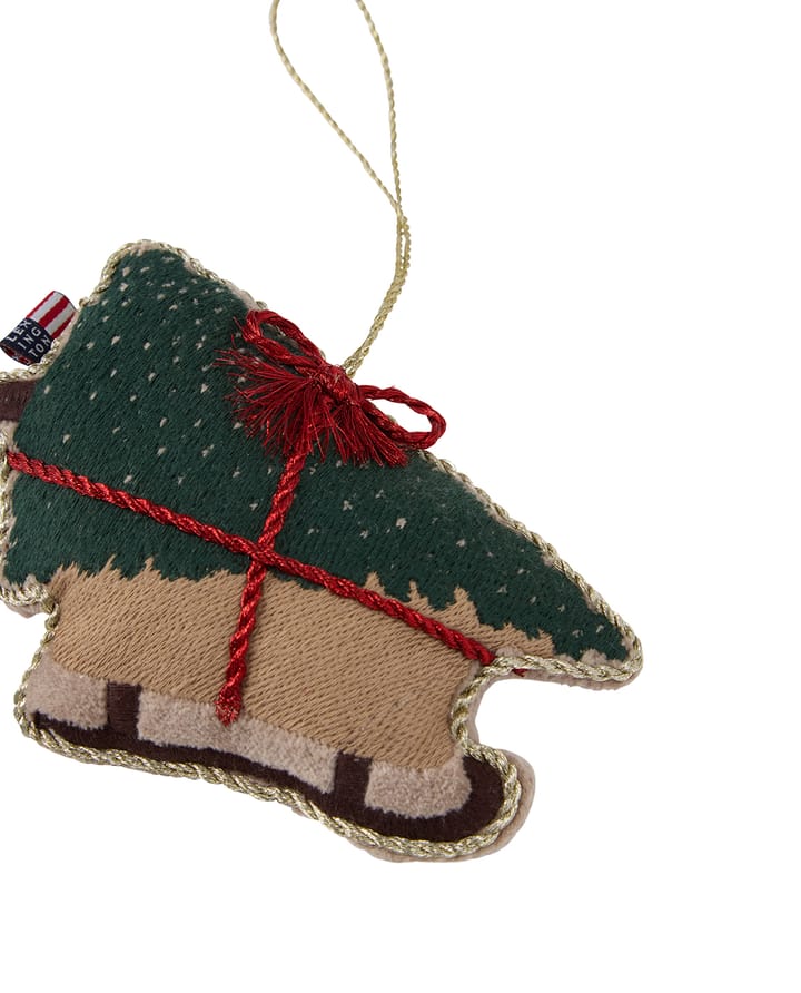 Zawieszka świąteczna Dog Sleigh z ekologicznej bawełny, Multi Lexington