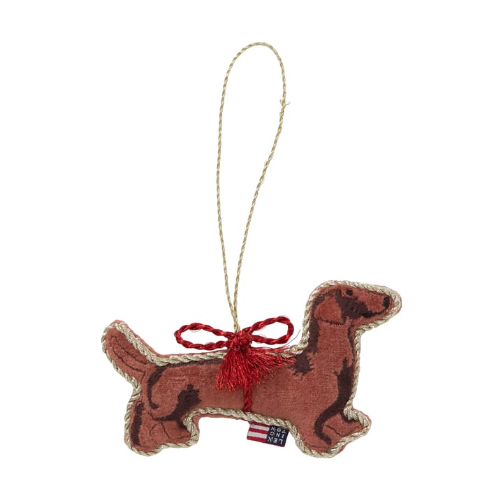 Zawieszka świąteczna Dog z ekologicznej bawełnianej welury, Brązowy Lexington