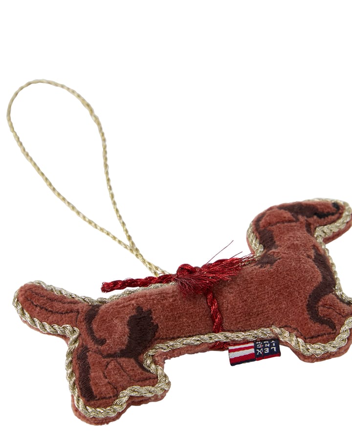 Zawieszka świąteczna Dog z ekologicznej bawełnianej welury, Brązowy Lexington