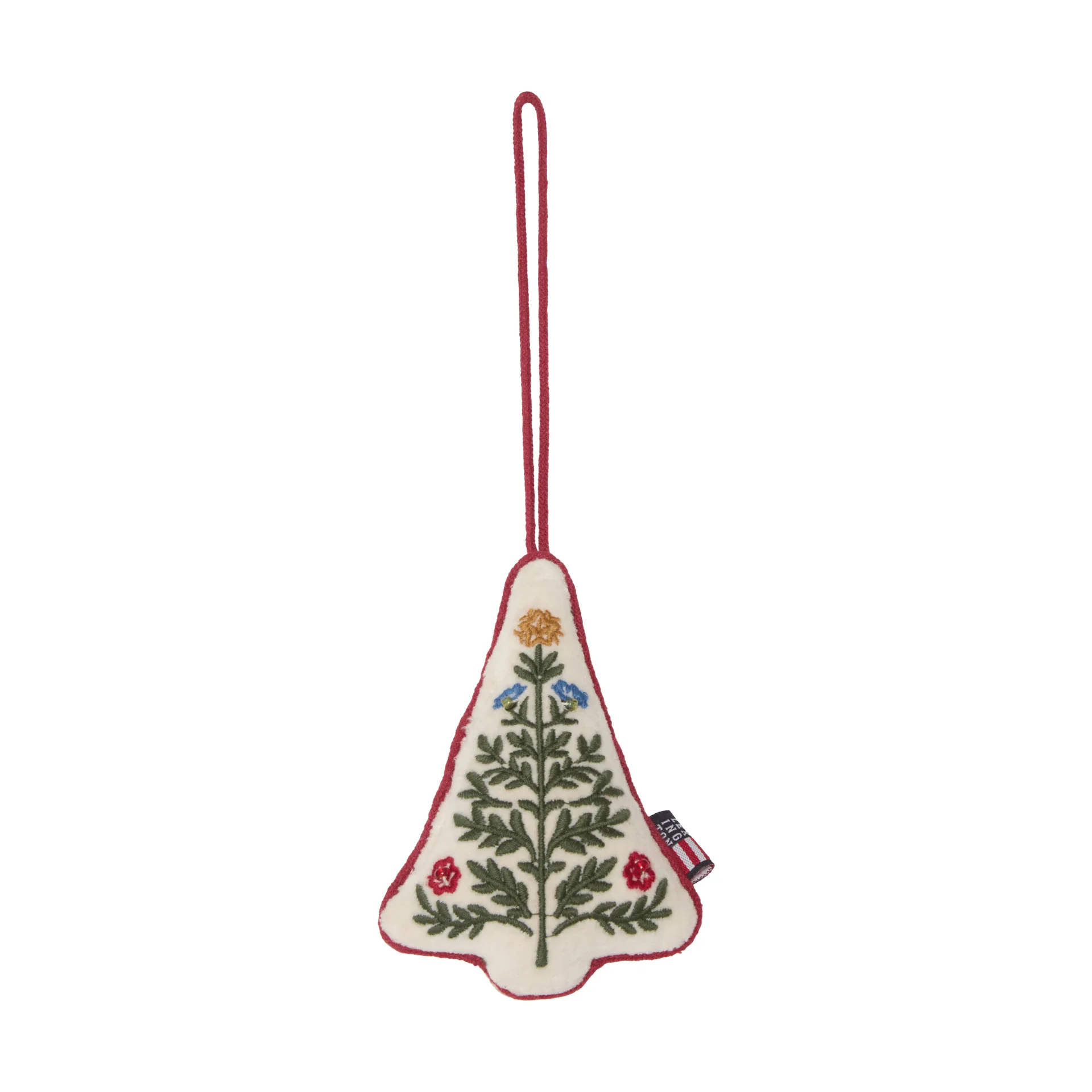 Zawieszka świąteczna Tree z aksamitu z bawełny organicznej, Multi, 9x13x3 cm Lexington