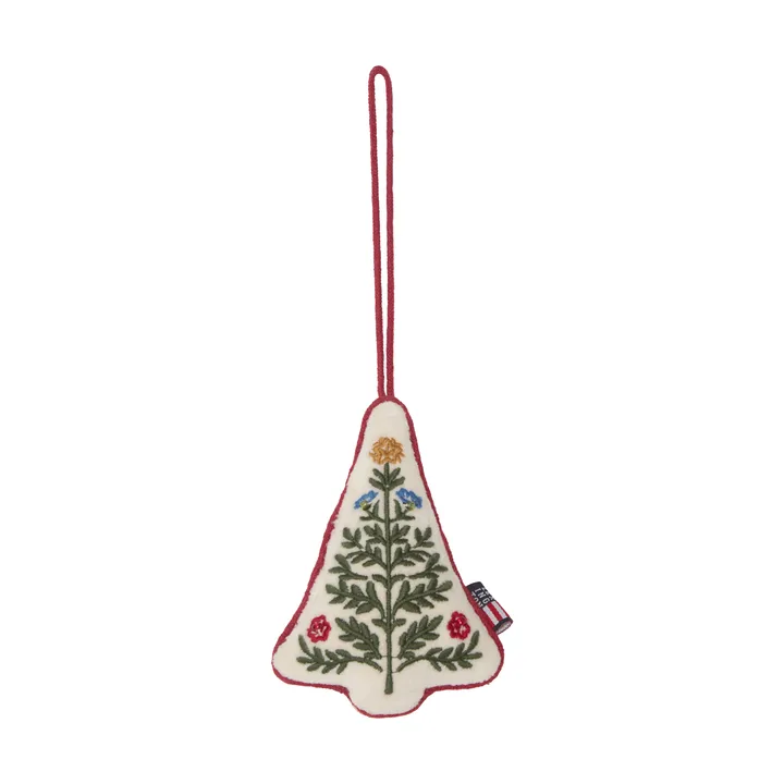 Zawieszka świąteczna Tree z aksamitu z bawełny organicznej - Multi, 9x13x3 cm - Lexington