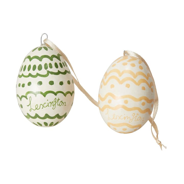 Zawieszka wielkanocna Easter Eggs in Papier Maché 2 szt - Green-yellow - Lexington