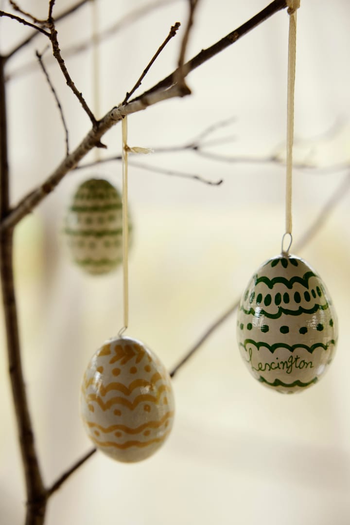 Zawieszka wielkanocna Easter Eggs in Papier Maché 2 szt, Green-yellow Lexington