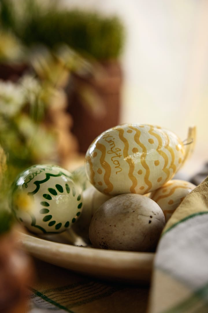 Zawieszka wielkanocna Easter Eggs in Papier Maché 2 szt, Green-yellow Lexington