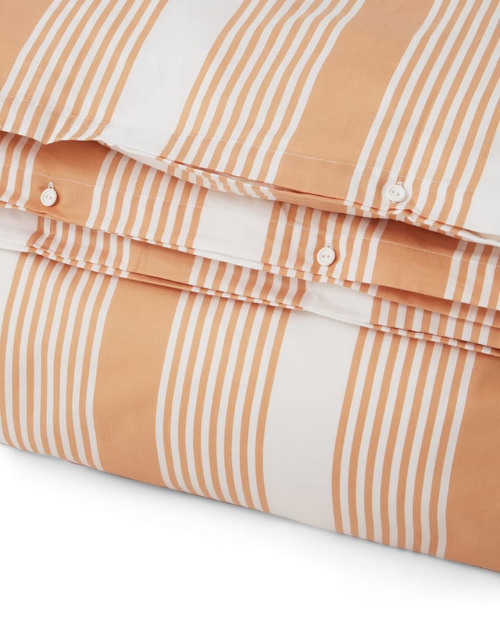 Zestaw pościeli Striped Cotton Sateen 150x210 cm - Beżowy-biały - Lexington