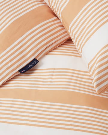 Zestaw pościeli Striped Cotton Sateen 150x210 cm - Beżowy-biały - Lexington