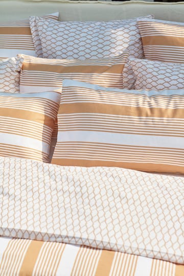 Zestaw pościeli Striped Cotton Sateen 150x210 cm - Beżowy-biały - Lexington