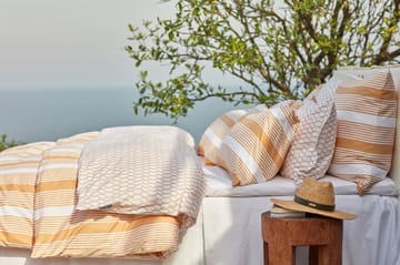 Zestaw pościeli Striped Cotton Sateen 150x210 cm - Beżowy-biały - Lexington