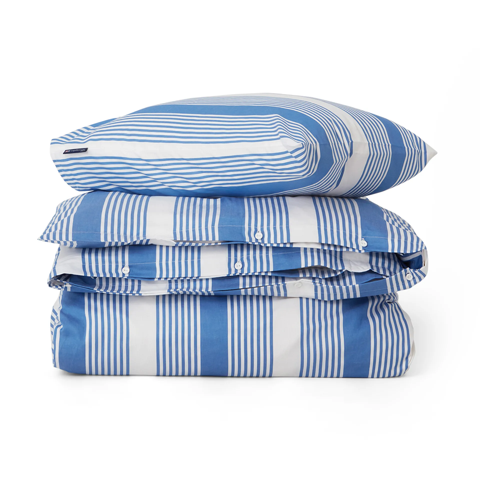 Zestaw pościeli Striped Cotton Sateen 150x210 cm, Niebieski-biały Lexington