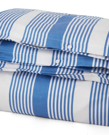 Zestaw pościeli Striped Cotton Sateen 150x210 cm - Niebieski-biały - Lexington