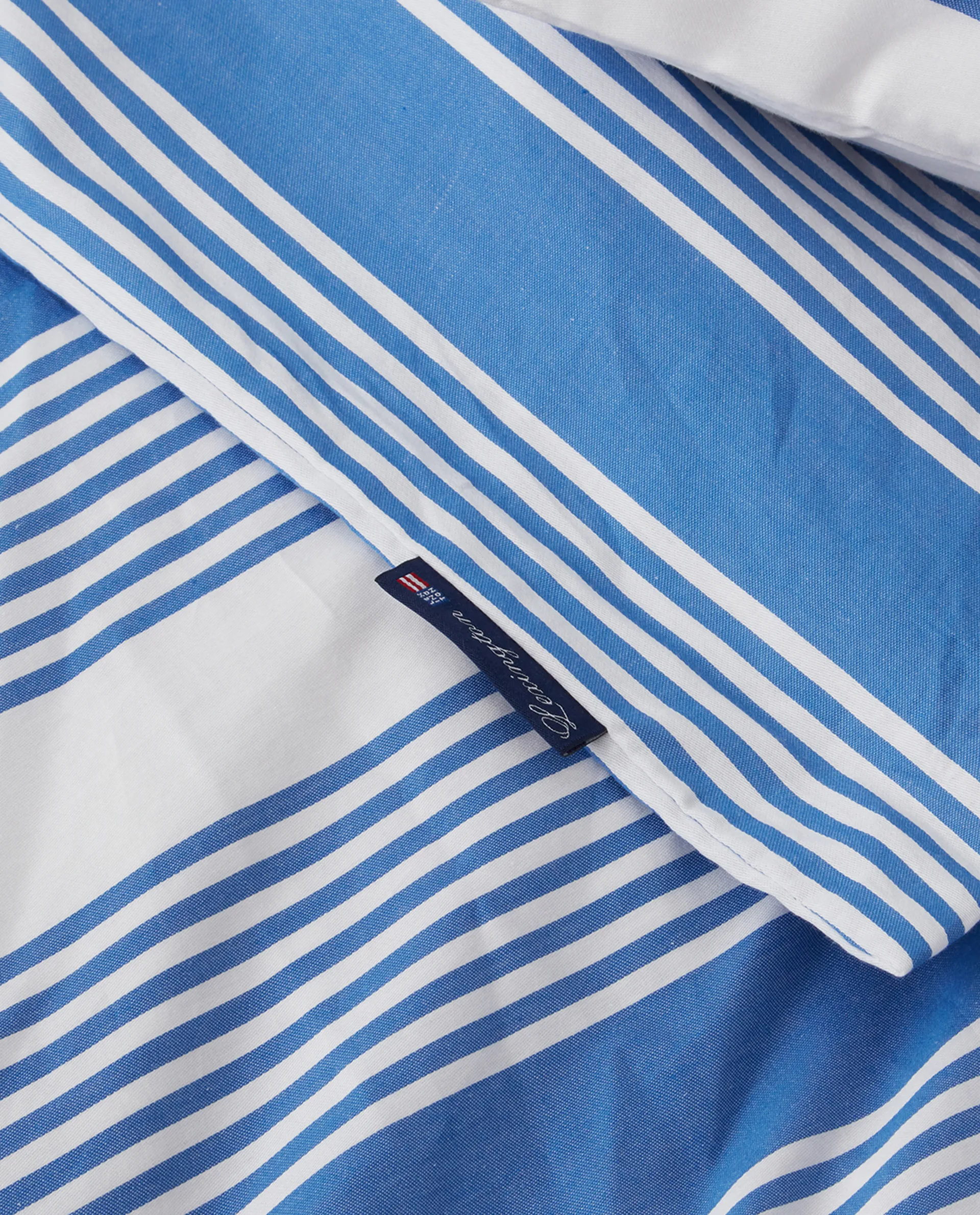 Zestaw pościeli Striped Cotton Sateen 150x210 cm, Niebieski-biały Lexington