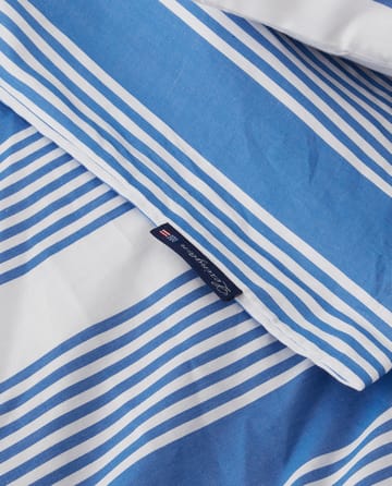 Zestaw pościeli Striped Cotton Sateen 150x210 cm - Niebieski-biały - Lexington