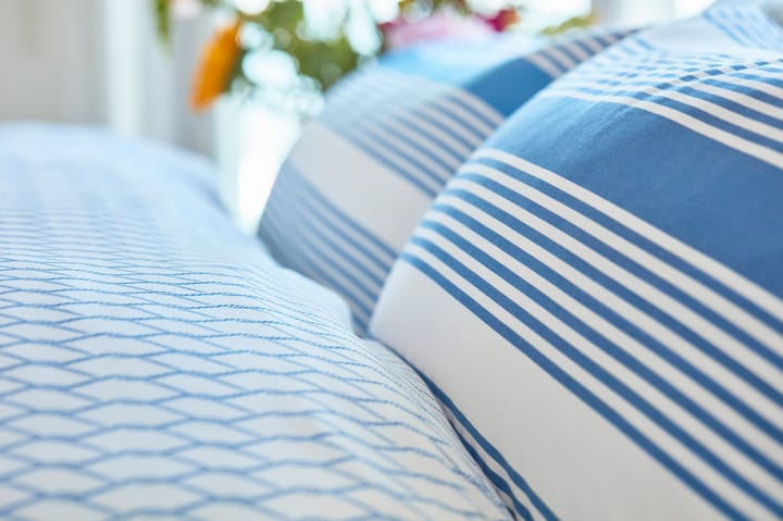 Zestaw pościeli Striped Cotton Sateen 150x210 cm, Niebieski-biały Lexington