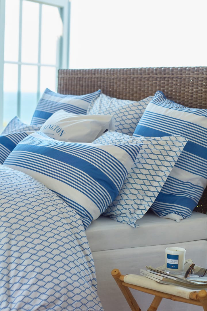 Zestaw pościeli Striped Cotton Sateen 150x210 cm, Niebieski-biały Lexington
