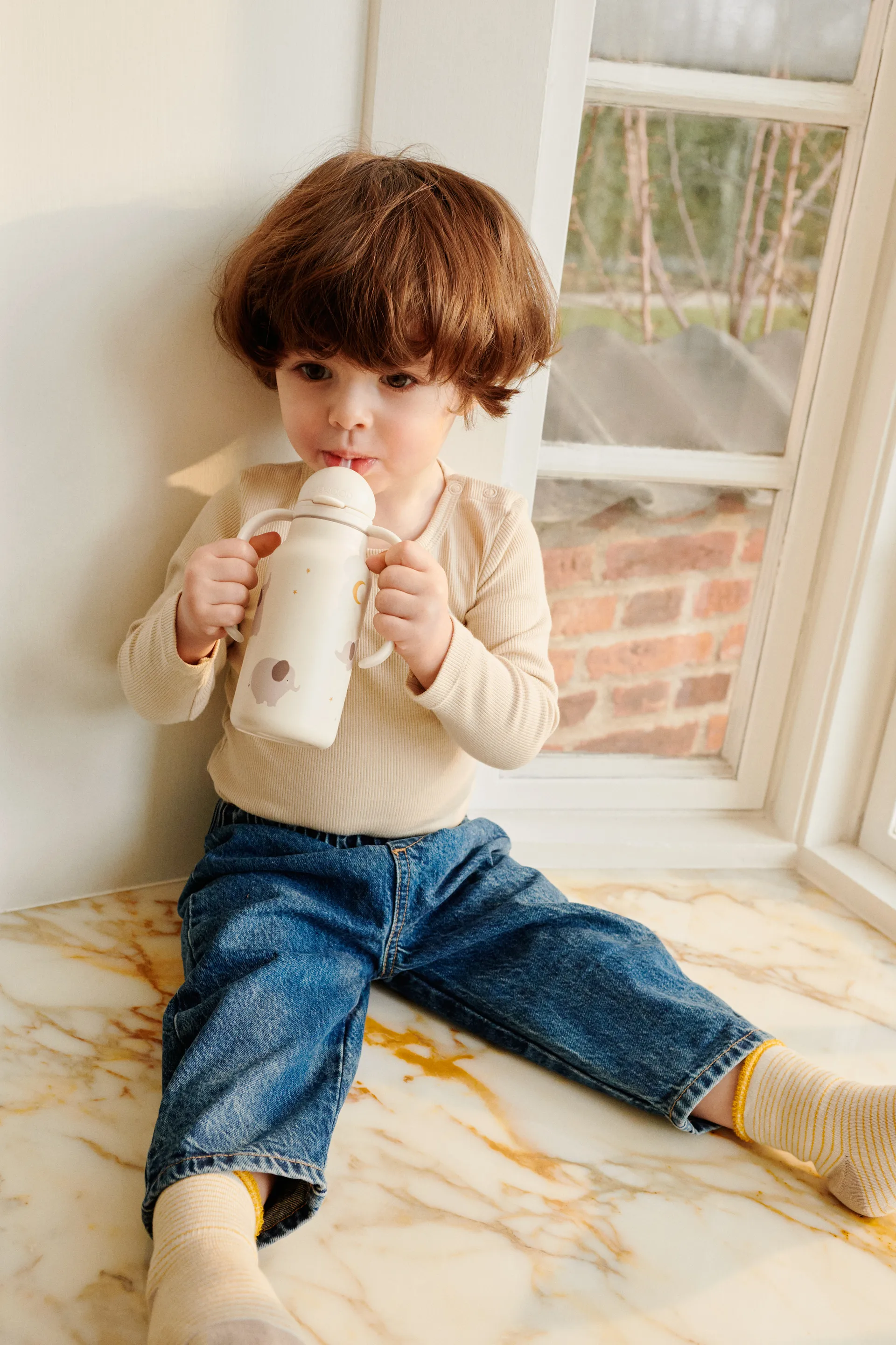 Butelka na wodę Kimmie 250 ml, Elephant-Creme de la creme Liewood