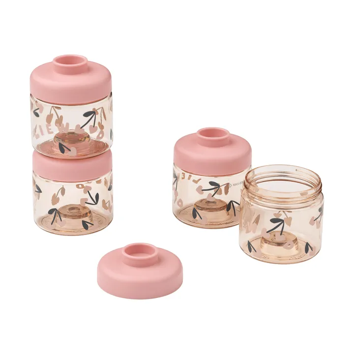 Dominique pojemniki na żywność dla dzieci 100 ml, zestaw 4 szt. - Cherry heart-Rosey - Liewood