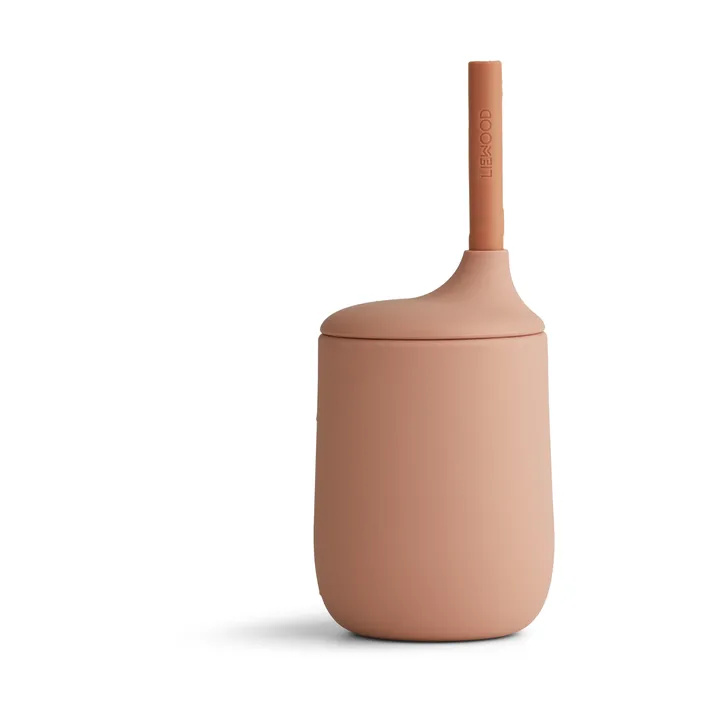 Ellis kubek niekapek ze słomką 230 ml - Dark rose-terracotta mix - Liewood