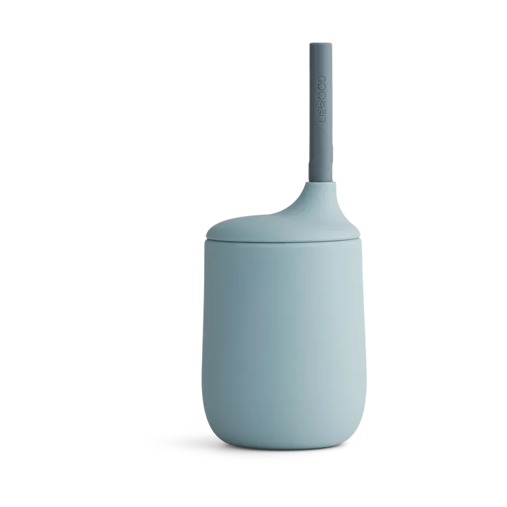 Ellis kubek niekapek ze słomką 230 ml - Sea blue-blue wave mix - Liewood