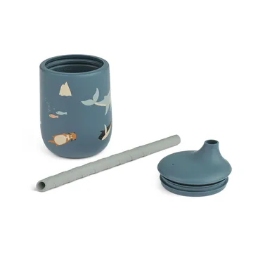 Ellis printed sippy cup kubek niekapek ze słomką 230 ml - Arctic Sea-Ocean view - Liewood