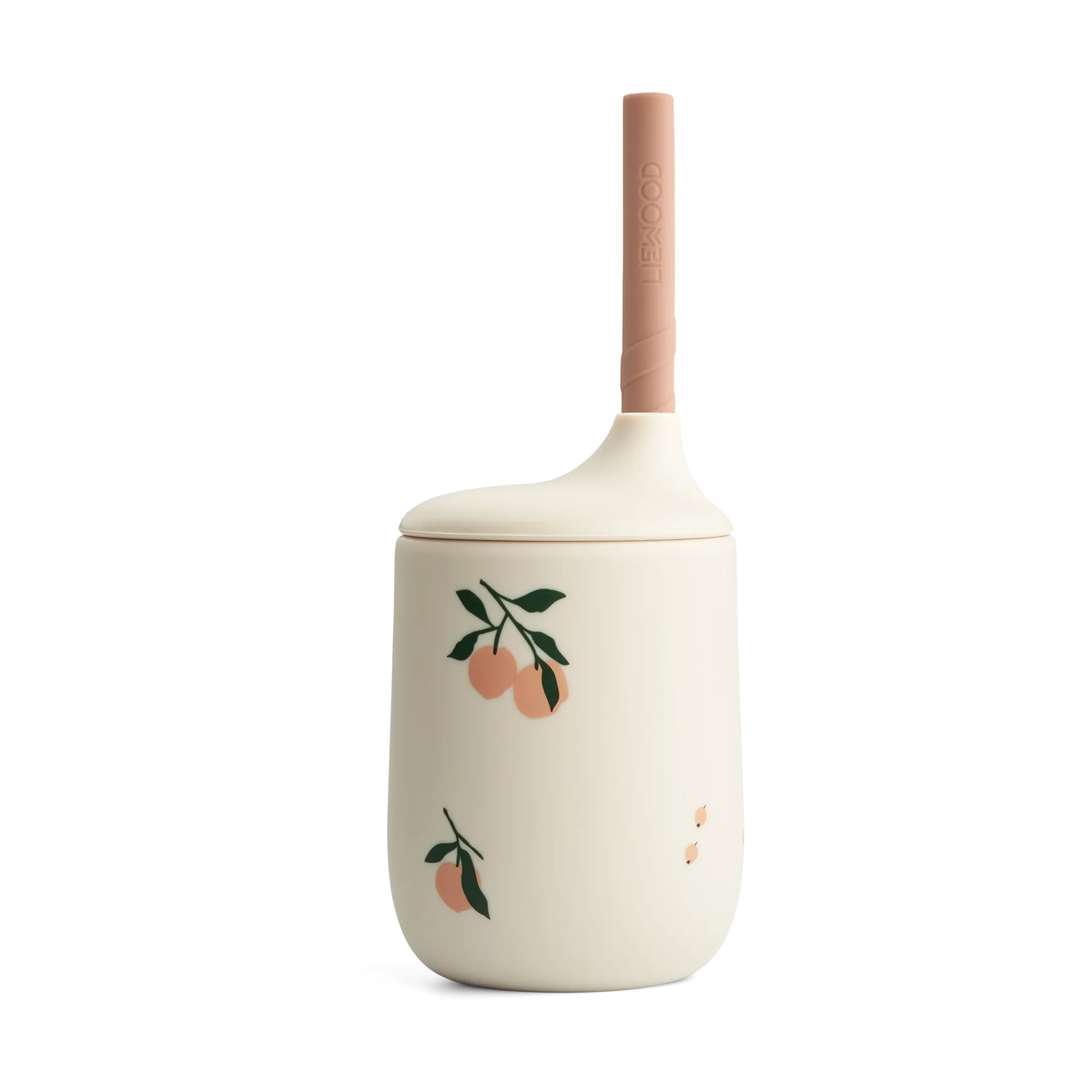 Ellis printed sippy cup kubek niekapek ze słomką 230 ml, Peach-Sea shell mix Liewood