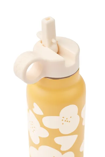 Falk butelka na wodę 350 ml - Flower-lemon yellow - Liewood