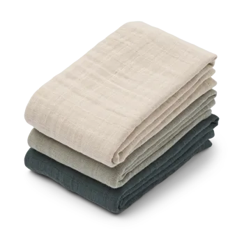 Koc muślinowy Lewis 3 części 65x65 cm - Dove blue mix - Liewood