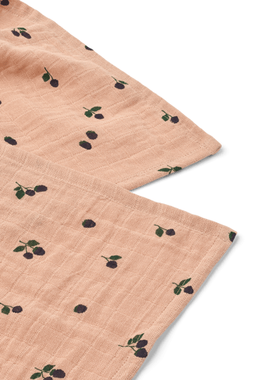Koc muślinowy Lewis 65x65 cm, 2-pak - Mini Berry-Pale tuscany - Liewood
