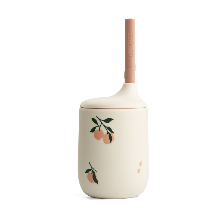 Kubek niekapek ze słomką Ellis 230 ml - Peach-Sea shell mix - Liewood