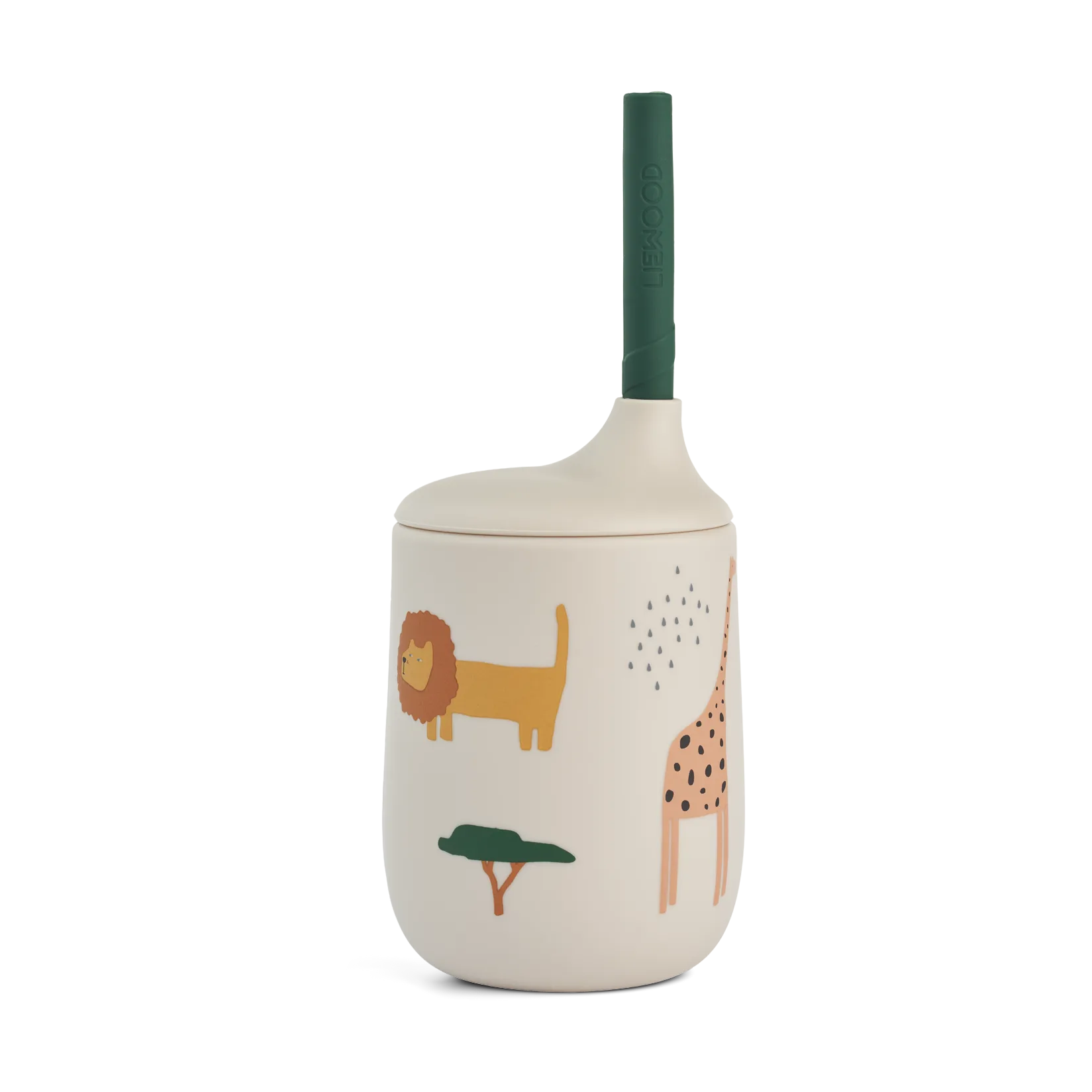 Kubek niekapek ze słomką Ellis 230 ml, Safari sandy mix Liewood