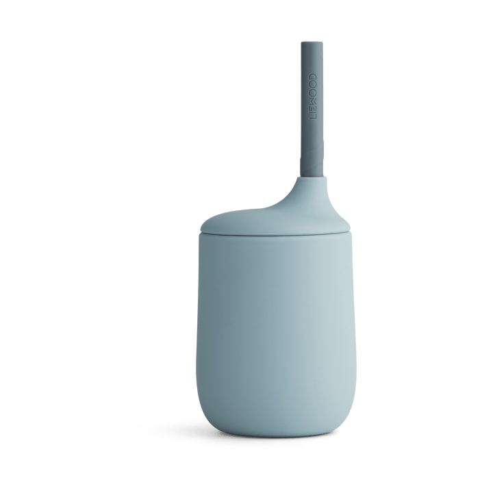 Kubek niekapek ze słomką Ellis sippy cup 23 cl - Sea blue-blue wave mix - Liewood