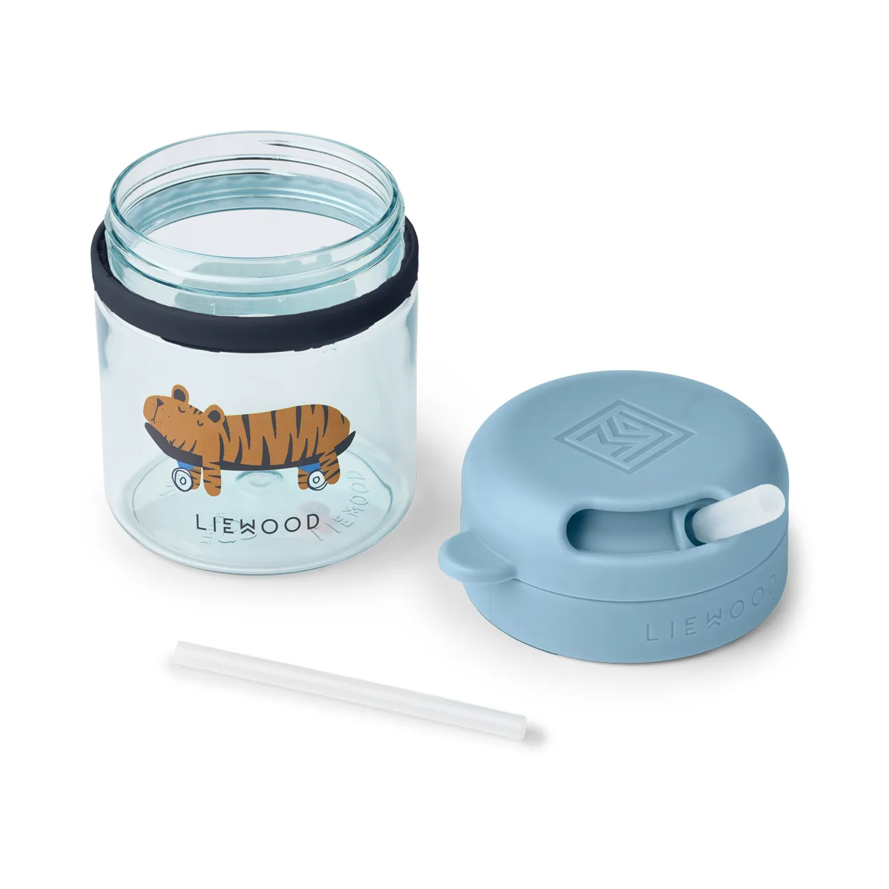 Kubek ze słomką Pavia 280 ml, Fun-beach blue Liewood