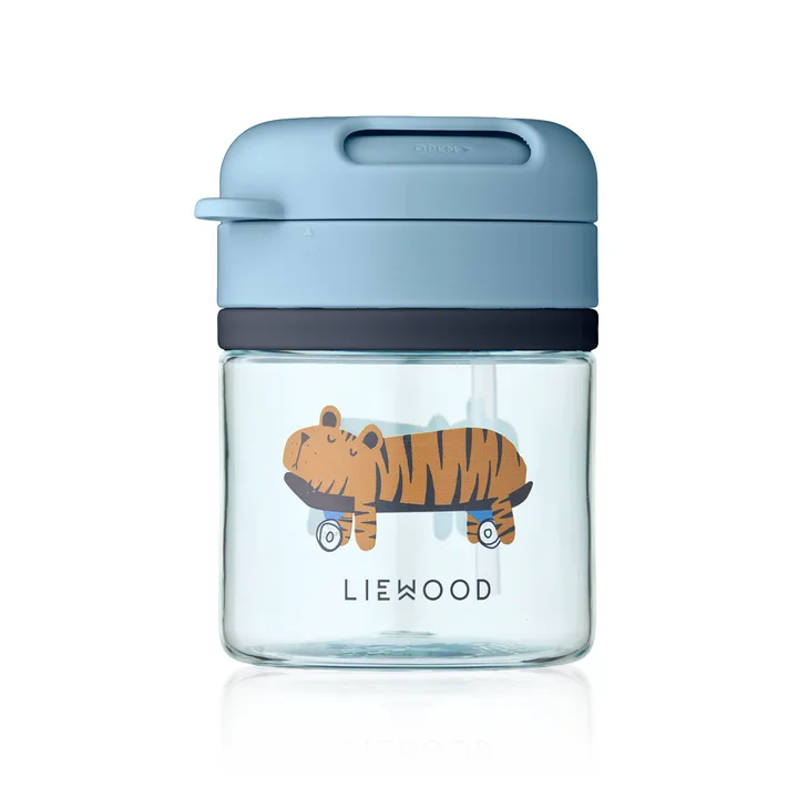Kubek ze słomką Pavia - Fun-beach blue, 280 ml - Liewood