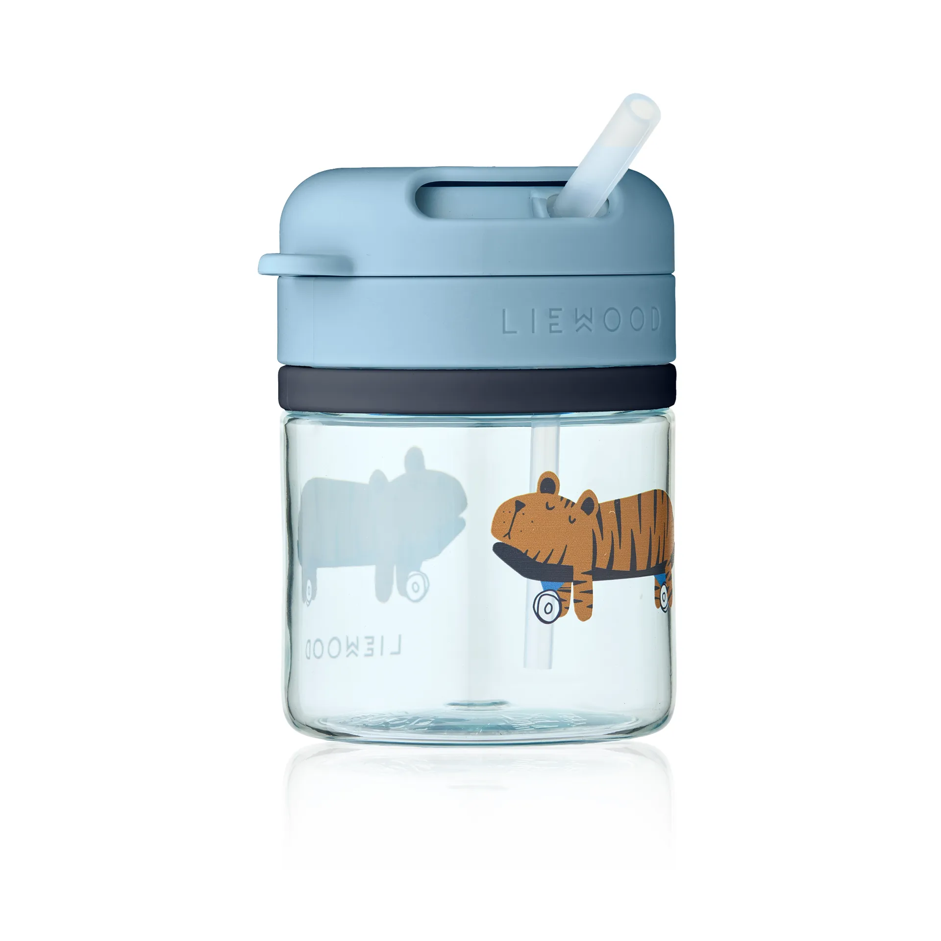 Kubek ze słomką Pavia, Fun-beach blue, 280 ml Liewood