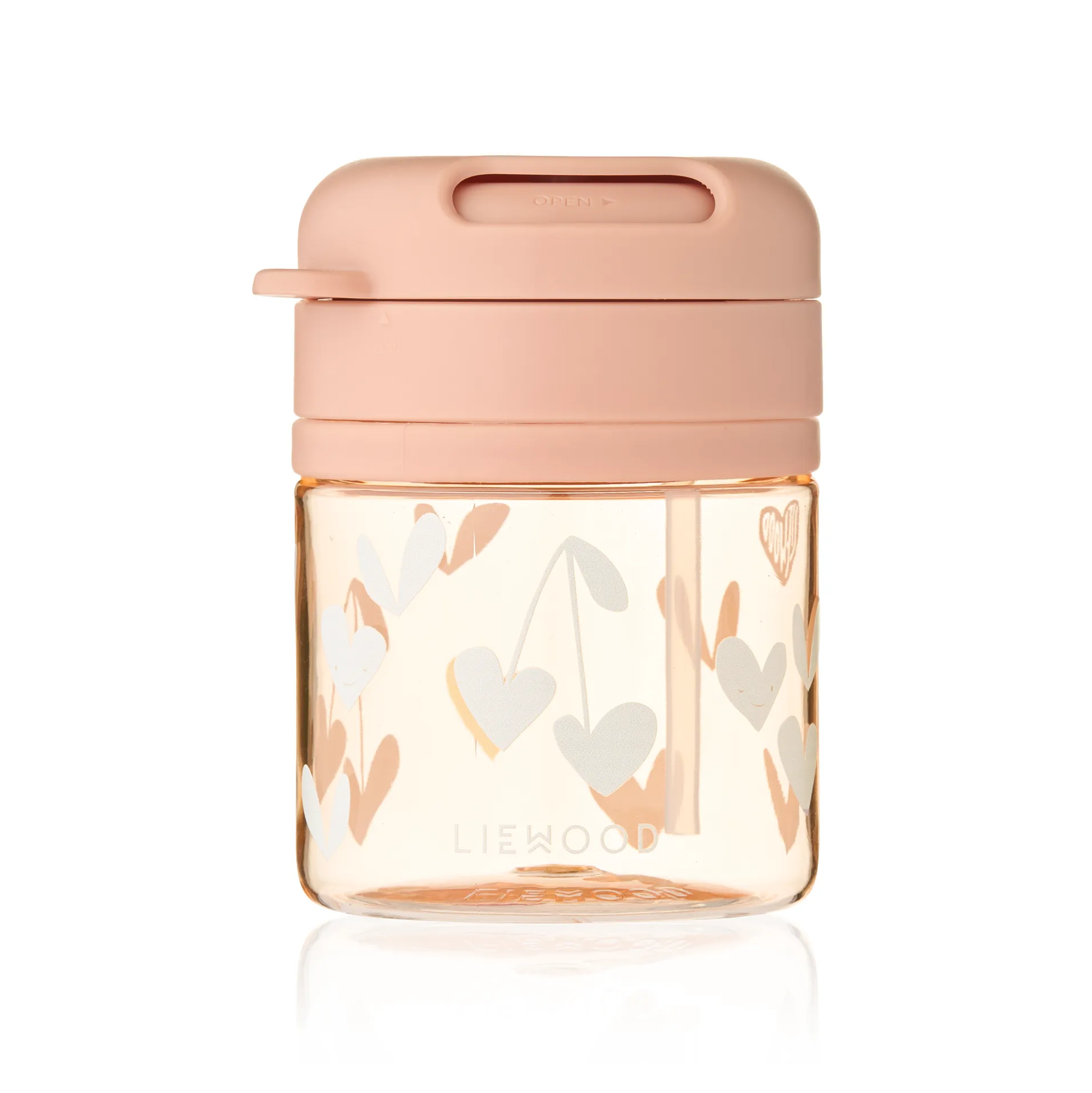Kubek ze słomką Pavia, Sweethearts - pale tuscany, 280 ml Liewood