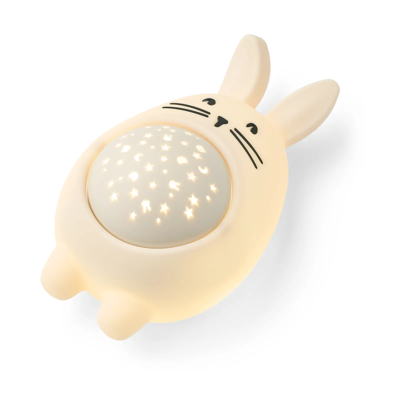 Lampa nocna z projektorem i dźwiękiem Manuel, królik, Sandy Liewood