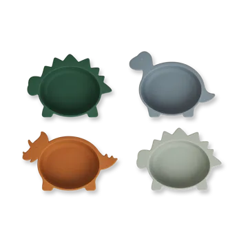 Miska silikonowa Iggy 4 części. - Dino blue multi mix - Liewood