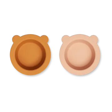 Miska z przyssawką Peony Ø16 cm 2 części - Mustard-tuscany rose mix - Liewood